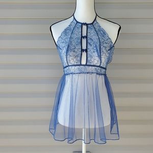 Victoria's Secret blue mesh sexy slip dress